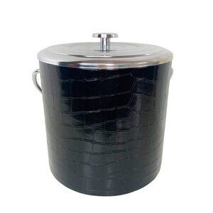 Vintage Irvinware Faux Leather Alligator Print Ice Bucket MCM